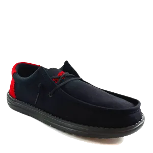 Snap-on Cruiser Black Red, Casual Slip On Shoe