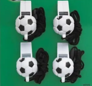 Soccer Ball Whistles 4pk