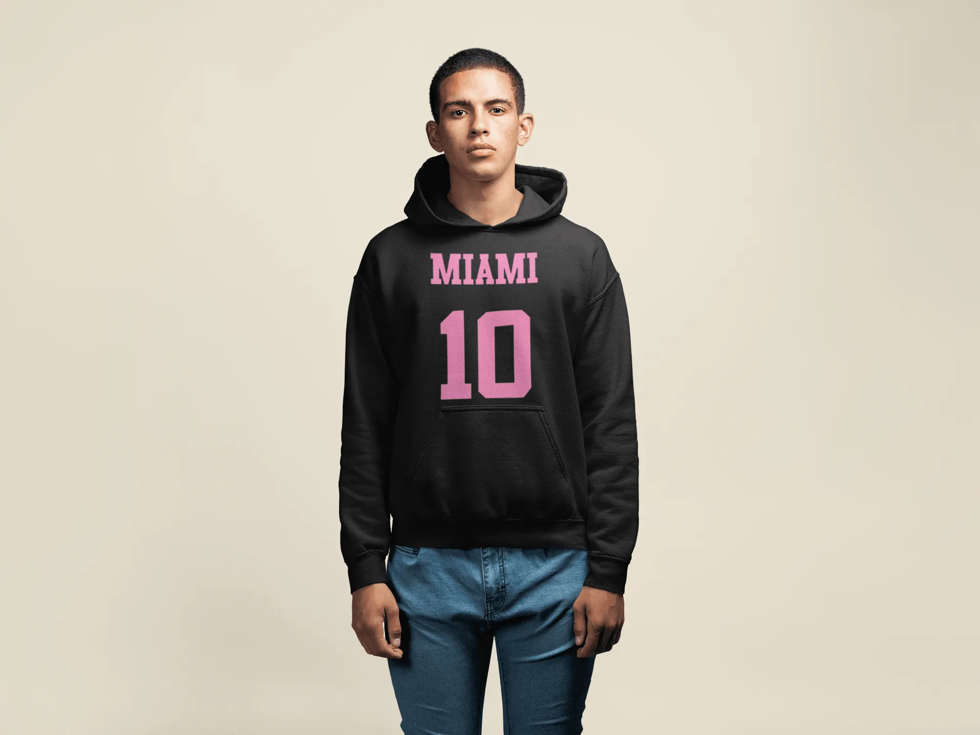 Soccer Hoodie Top Koala Soft Style Miami 10 Short Sleeve Unisex Hoodie