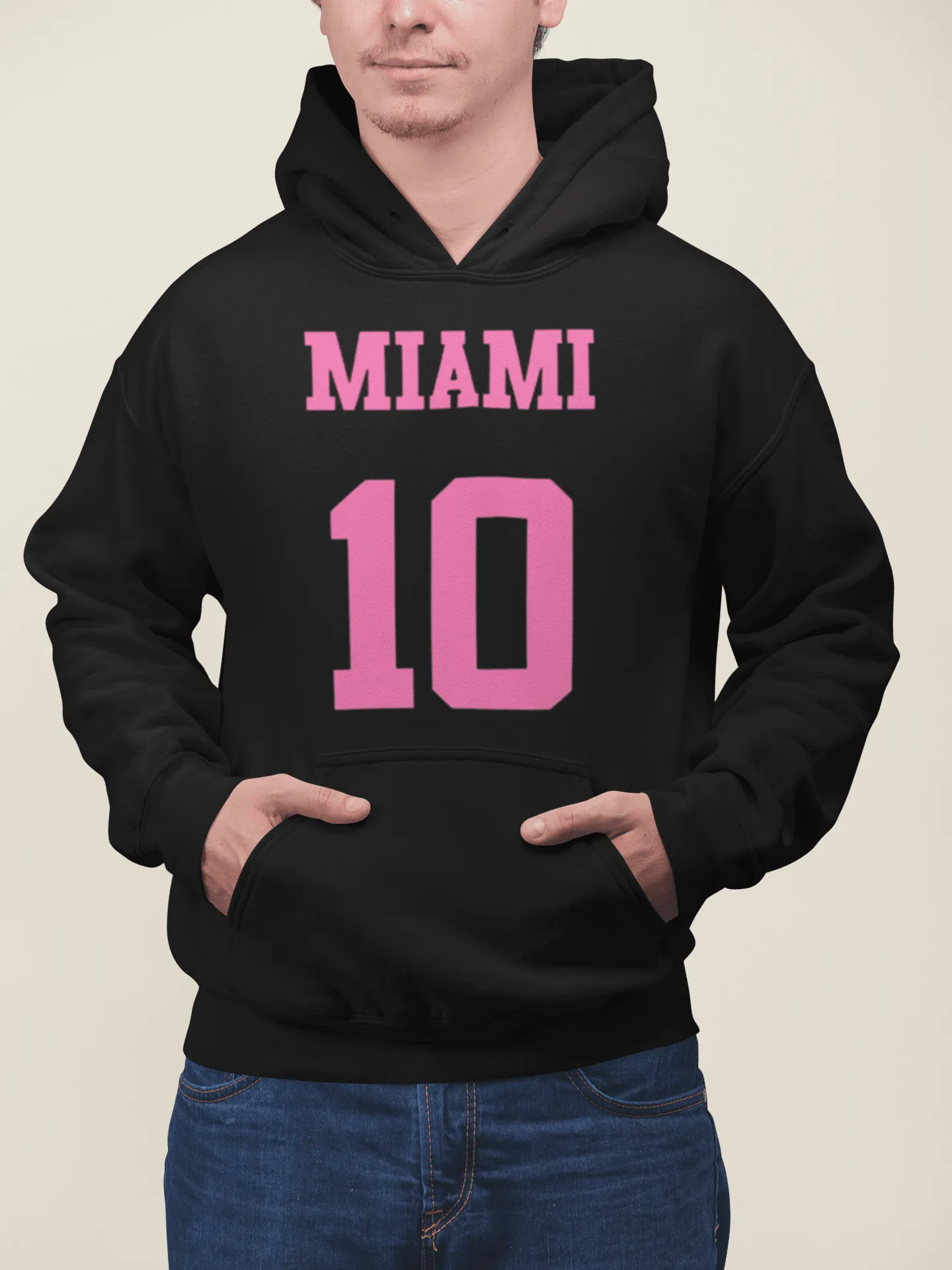 Soccer Hoodie Top Koala Soft Style Miami 10 Short Sleeve Unisex Hoodie