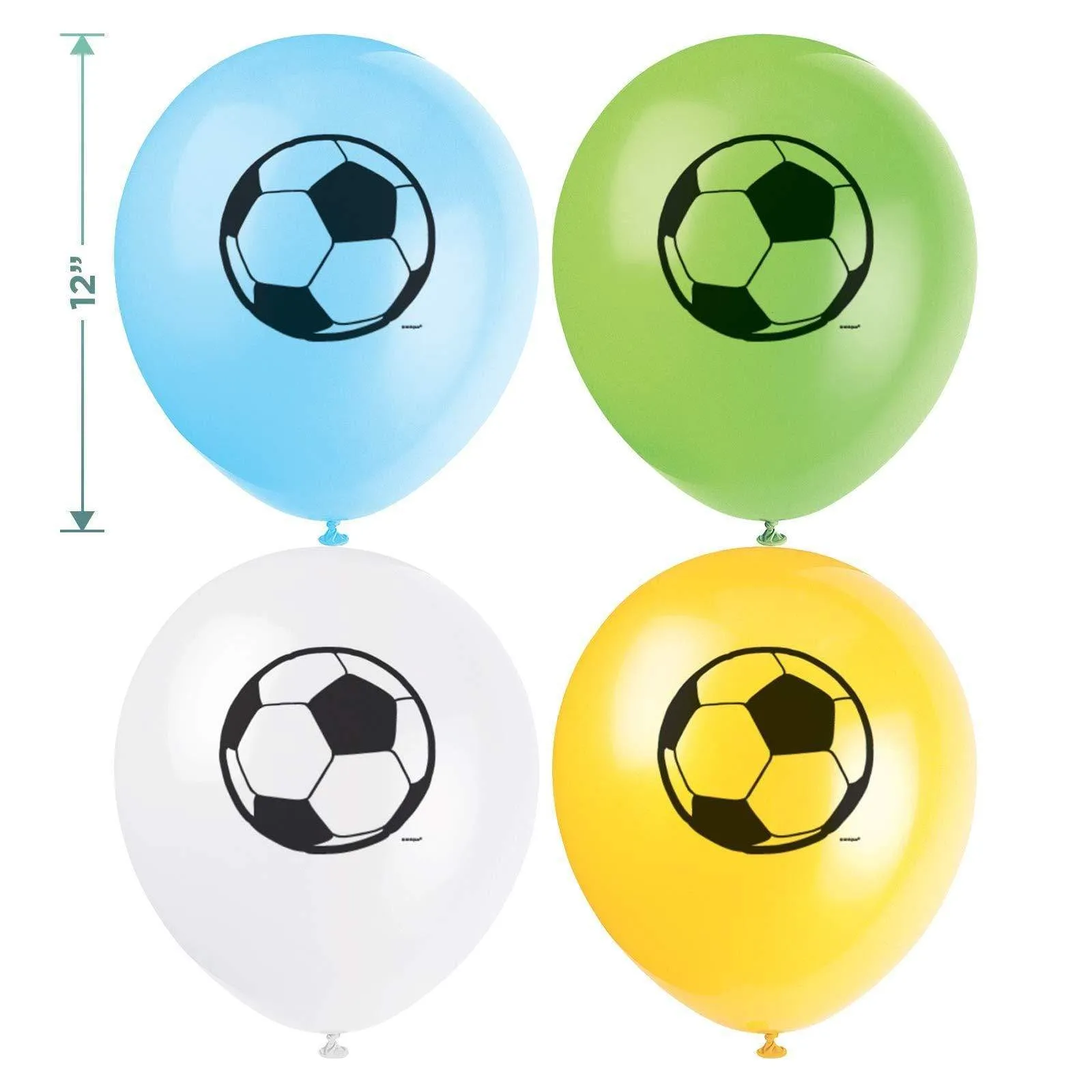 Soccer Party Pack - 3D Soccer Ball Paper Dessert Plates, Napkins, Cups, Table Cover, and Balloons Set (Serves 16)