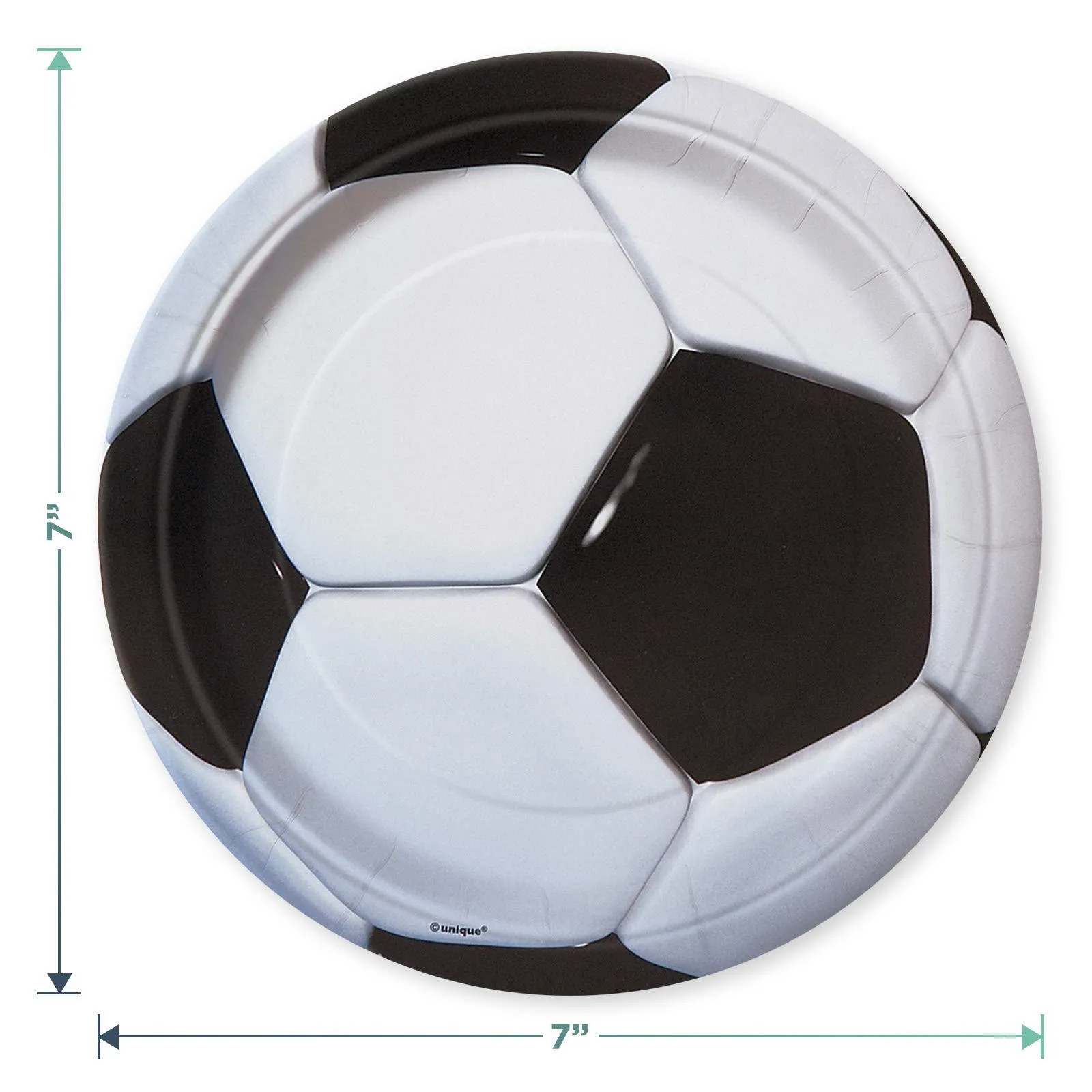 Soccer Party Pack - 3D Soccer Ball Paper Dessert Plates, Napkins, Cups, Table Cover, and Balloons Set (Serves 16)