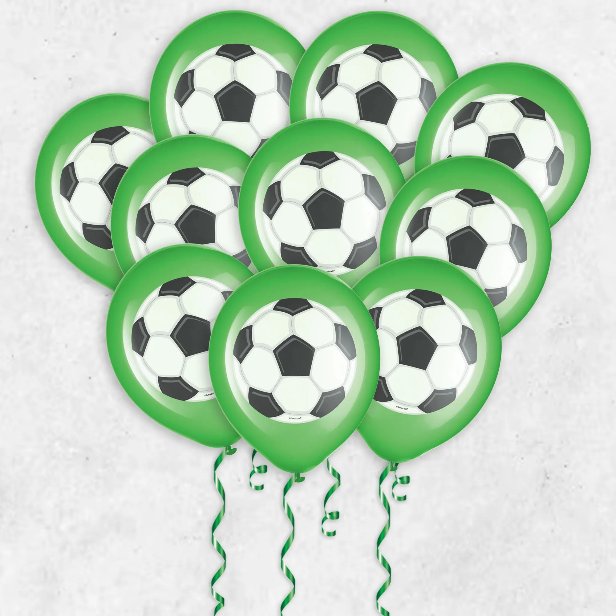 Soccer Party Supplies Goal Getter Green Latex Balloons, 12 Inch, 10 Count