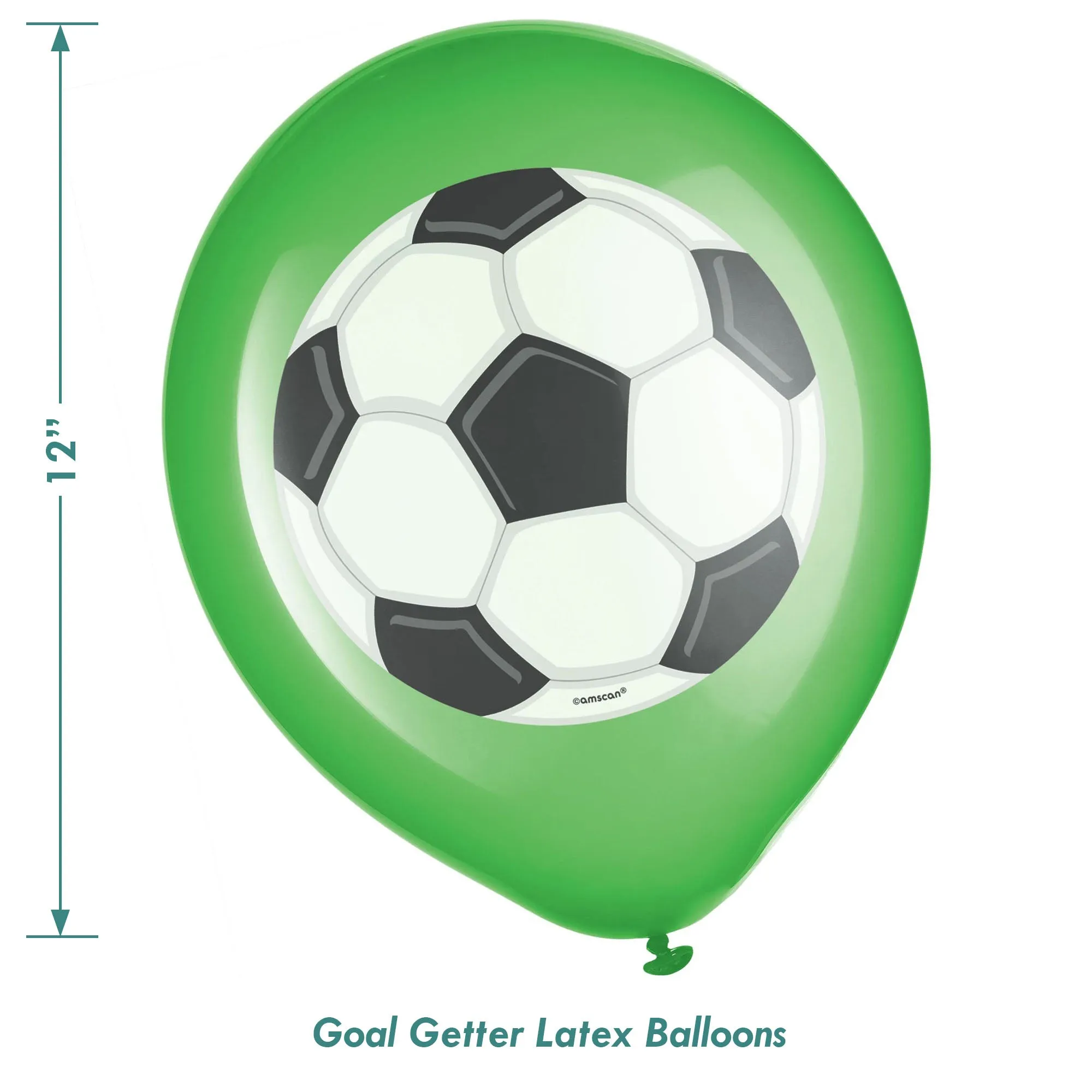 Soccer Party Supplies Goal Getter Green Latex Balloons, 12 Inch, 10 Count