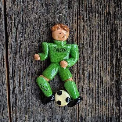 Soccer Player Male Christmas Ornament