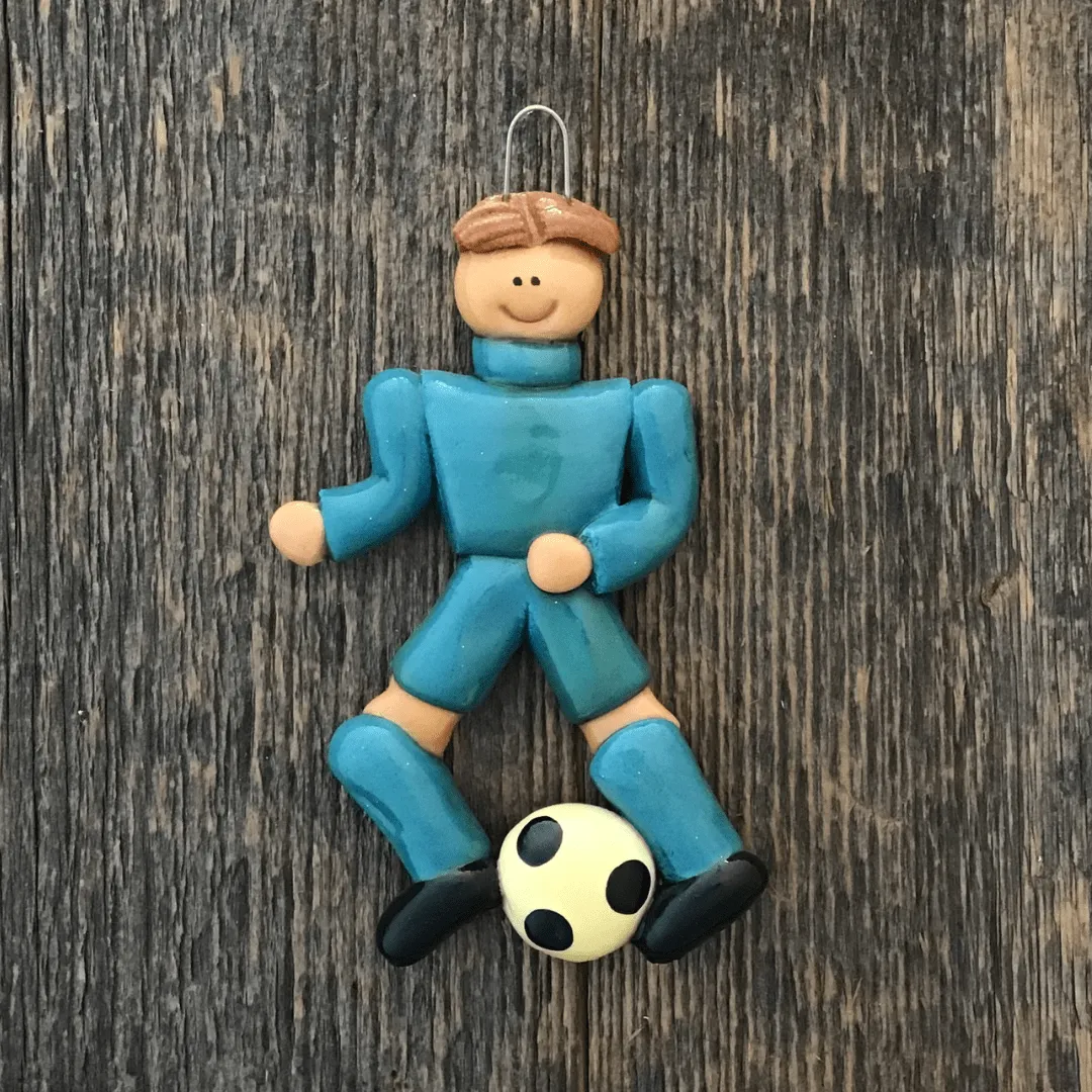 Soccer Player Male Christmas Ornament