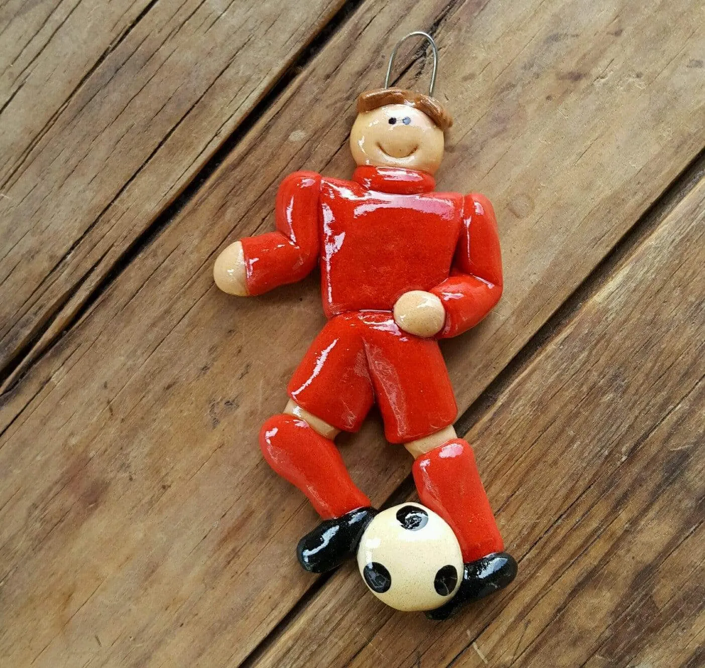 Soccer Player Male Christmas Ornament