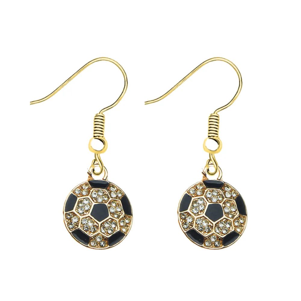 Soccer Rhinestone Dangle Earrings