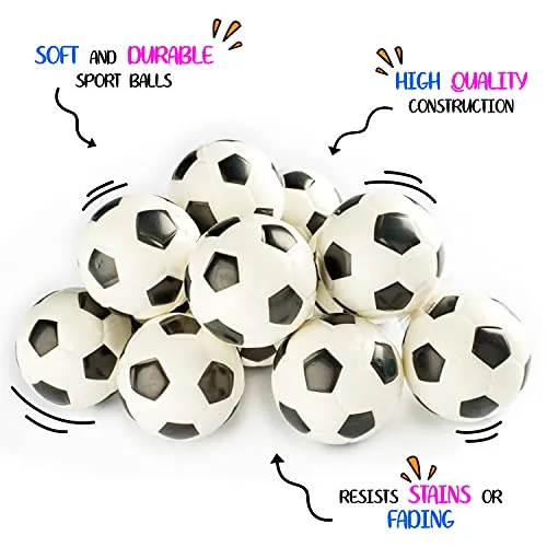 Soccer Sports Stress Balls Bulk Pack of 12 Relaxable 2" Stress Relief Soccer Squeeze