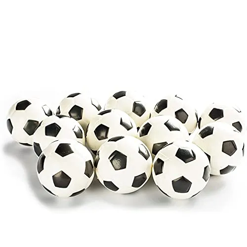 Soccer Sports Stress Balls Bulk Pack of 12 Relaxable 2" Stress Relief Soccer Squeeze