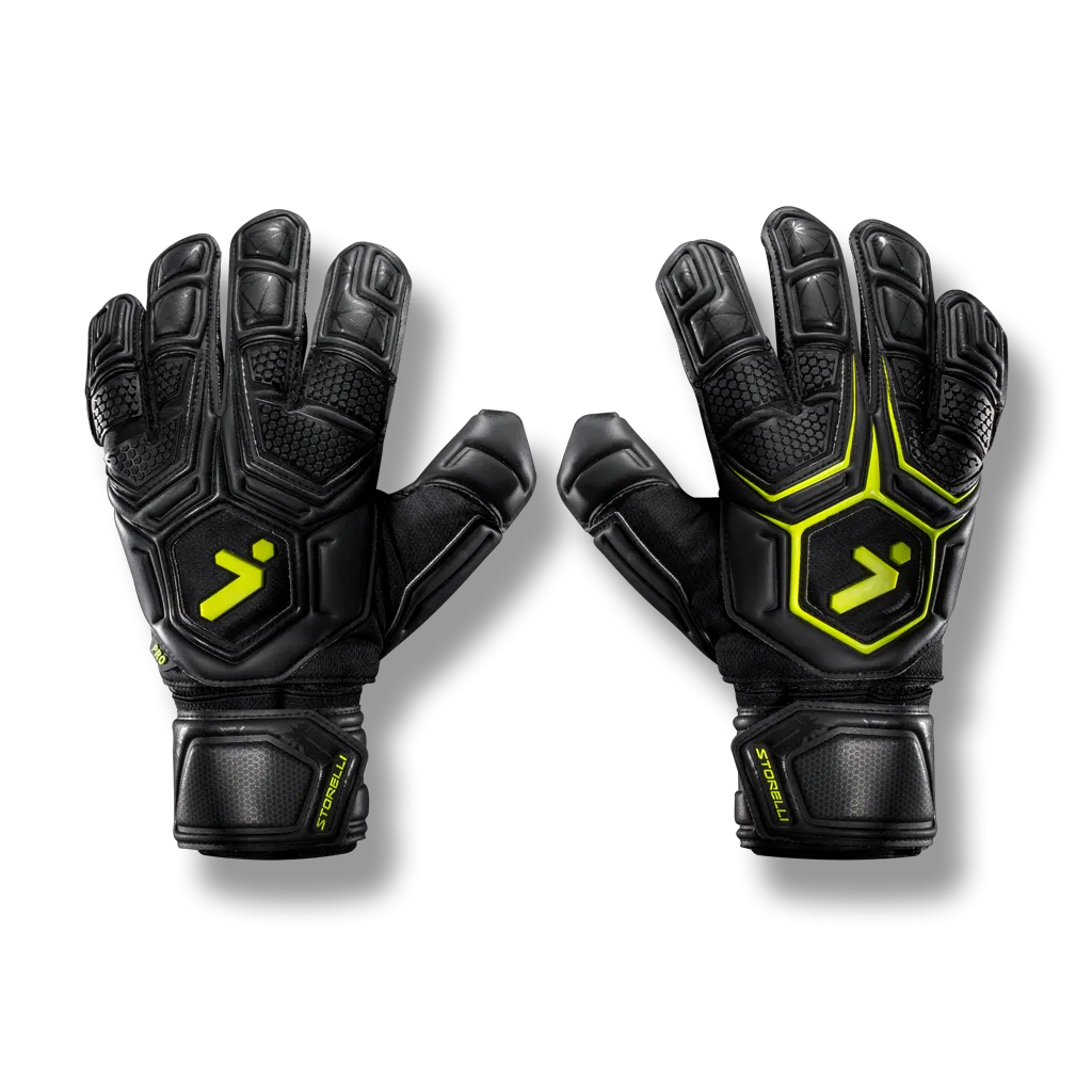 Storelli Gladiator Pro Goalkeeper Gloves- Black/Gold