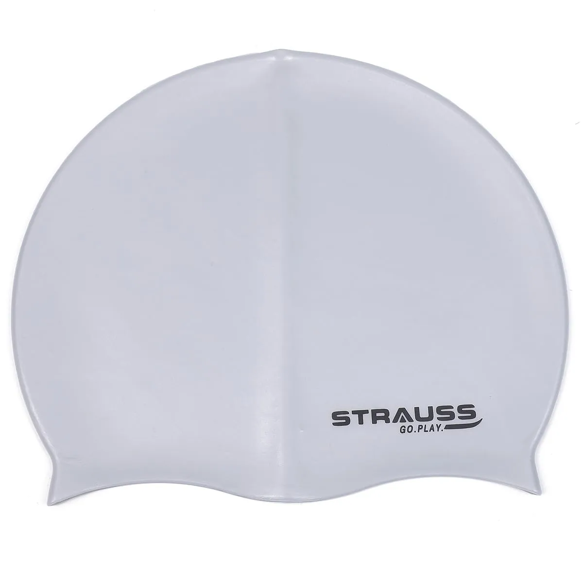 Strauss Latest Designed Swimming Cap|Keeps Hair Clean with Ear Protector|Suitable for Long and Short Hair|Swimming Head Cap with Breathable Fabric |Waterproof Swim Cap for Adult, Woman and Men,(Grey)