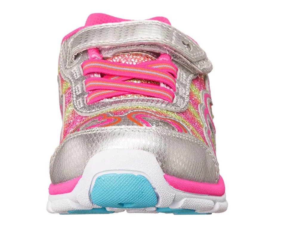 Stride Rite Toddler/Little Kid Joy Sneaker, Silver/Pink