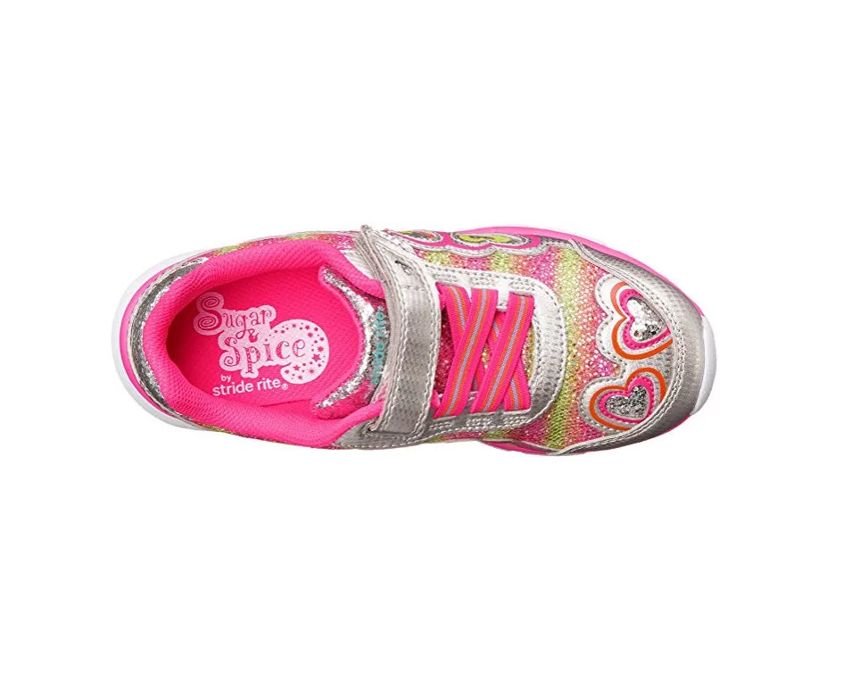 Stride Rite Toddler/Little Kid Joy Sneaker, Silver/Pink