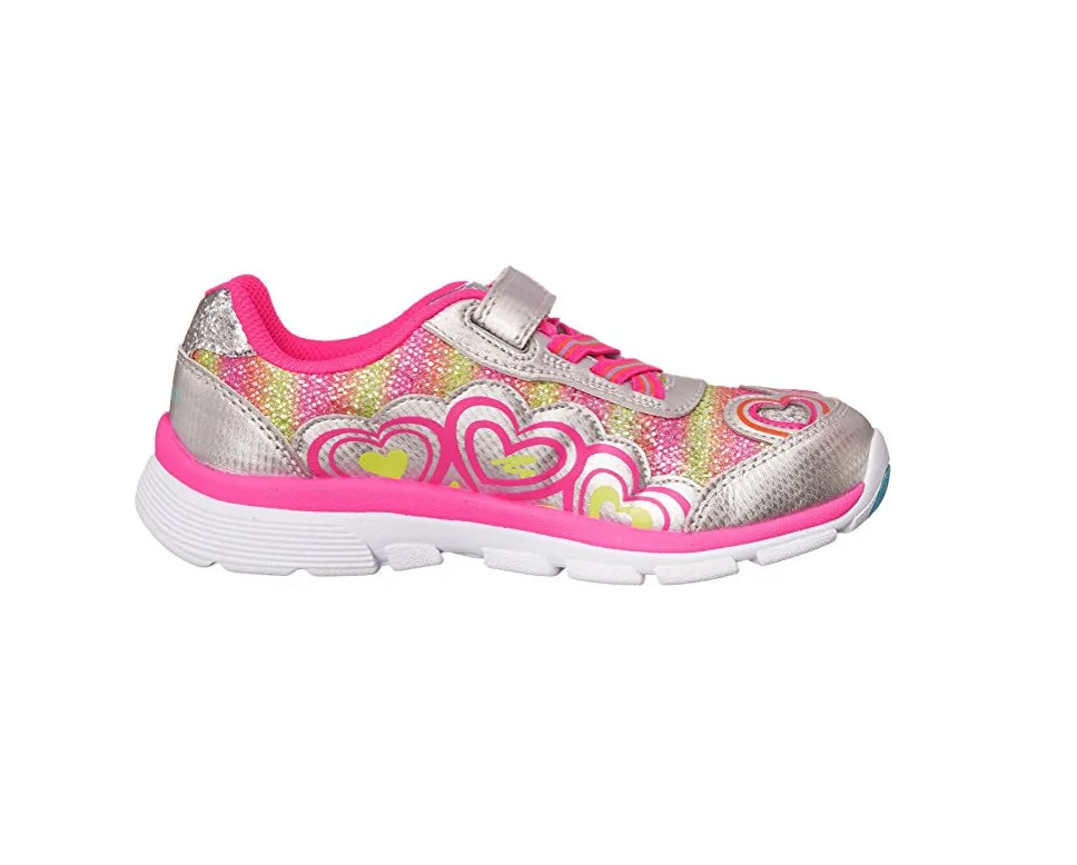 Stride Rite Toddler/Little Kid Joy Sneaker, Silver/Pink