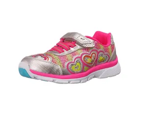 Stride Rite Toddler/Little Kid Joy Sneaker, Silver/Pink