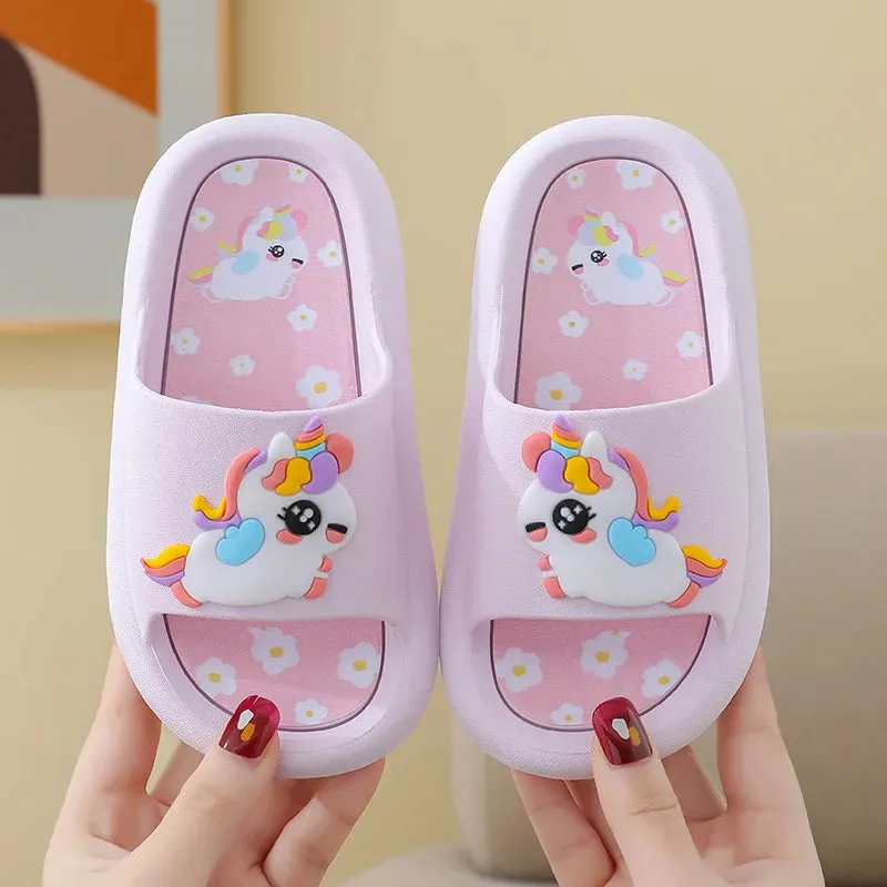 Summer Slippers Cartoon Shoes Boys Girls Children Slippers Kids'Cute non-slip Sandals Indoor Home Bathroom Shoes Baby Beach Sand