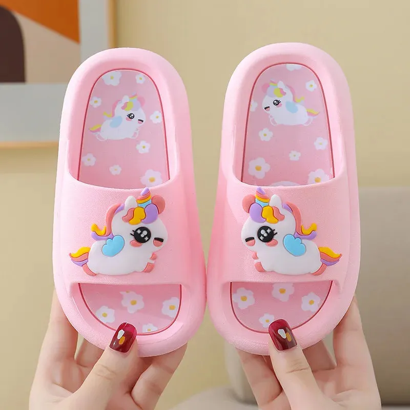 Summer Slippers Cartoon Shoes Boys Girls Children Slippers Kids'Cute non-slip Sandals Indoor Home Bathroom Shoes Baby Beach Sand