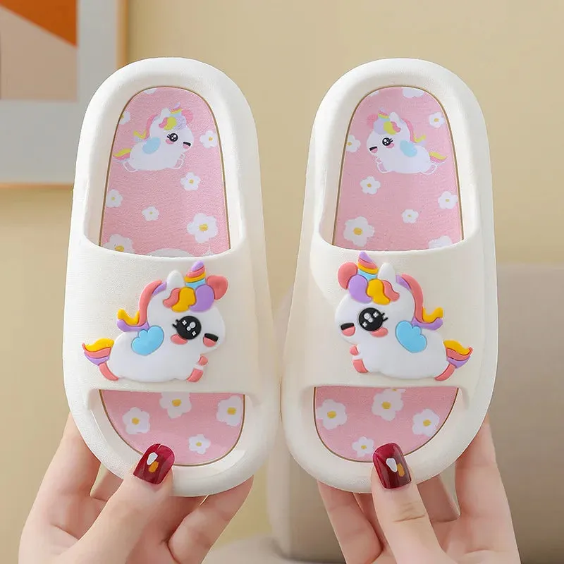 Summer Slippers Cartoon Shoes Boys Girls Children Slippers Kids'Cute non-slip Sandals Indoor Home Bathroom Shoes Baby Beach Sand