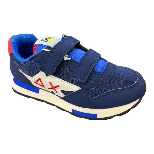 Sun68 scarpa sneakers da bambino con velcro Niki Solid Z32318 07 blu