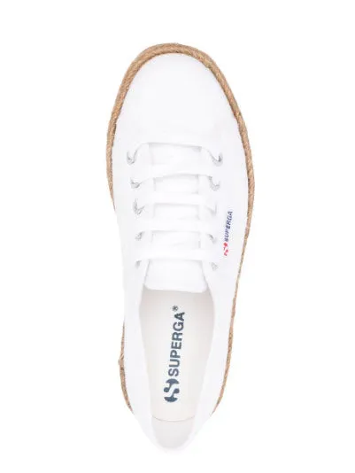 Superga - The Classic Platform Jute Rope Sneaker in White