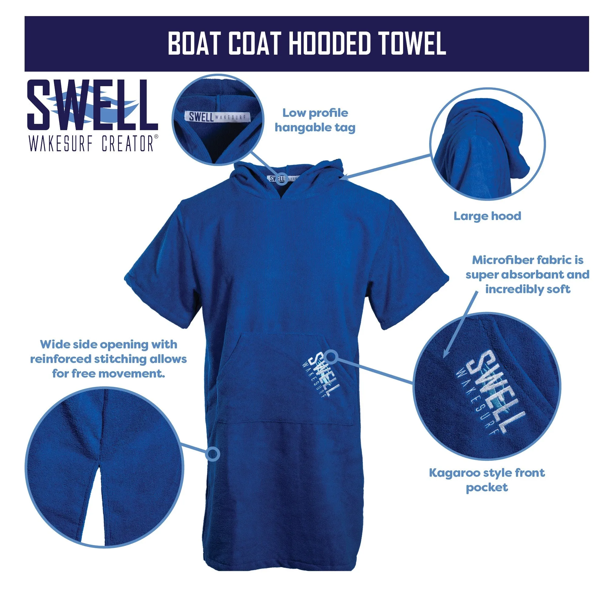 SWELL Wakesurf - Boat Coat Hooded Microfiber Towel