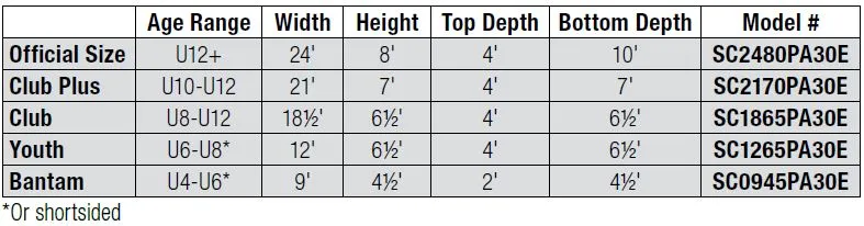 TOURNEY 3" PORTABLE ALUM GOALS (6.5' x 18.5')