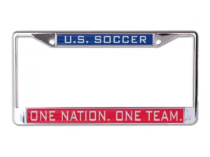 United States USA National Soccer One Nation One Team Inlaid License Plate Frame