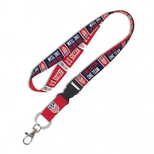 United States USA National Soccer "One Nation One Team" Durable Buckle Lanyard