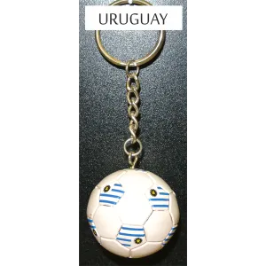 Uruguay Soccer Ball Metal Key Chain