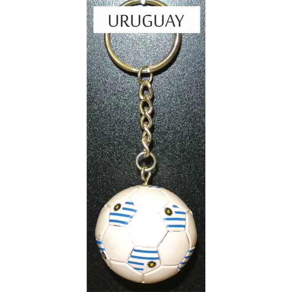 Uruguay Soccer Ball Metal Key Chain