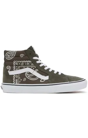 Vans Peace Paisley High-Top Sk8-Hi Shoes - Grape Leaf