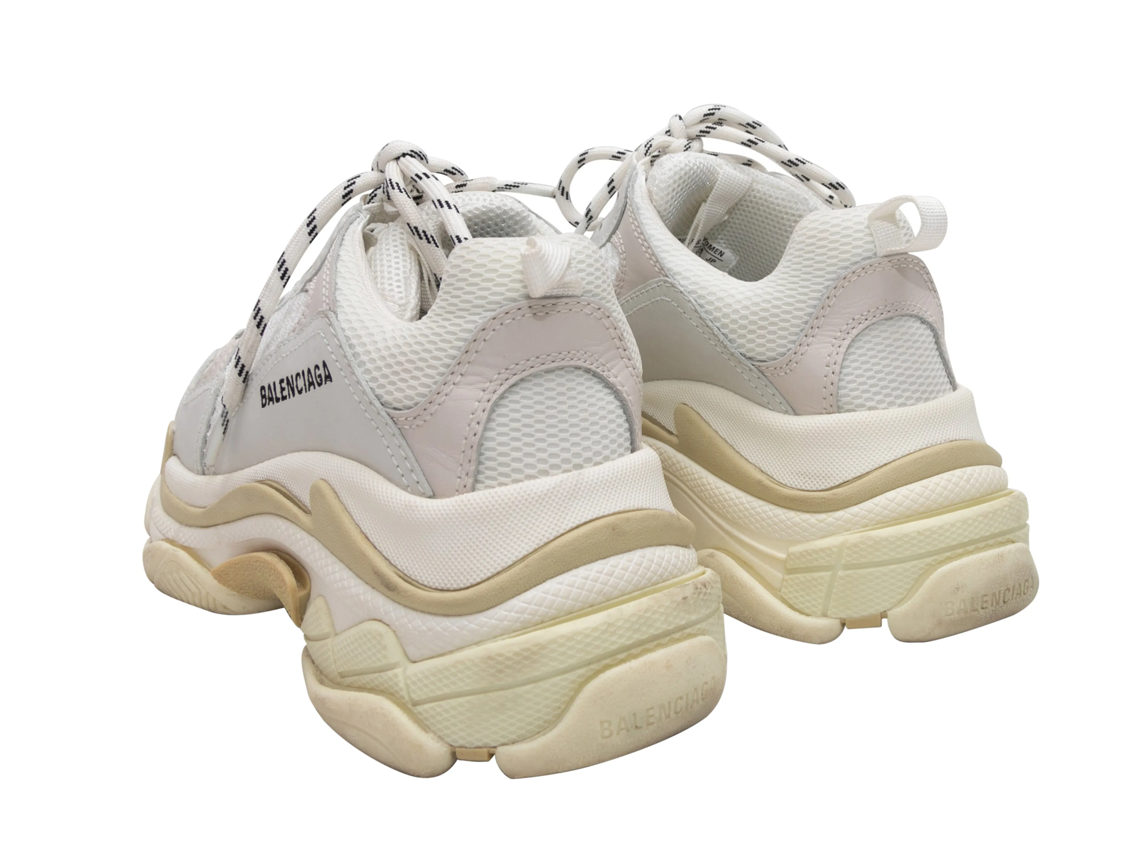 White Balenciaga Triple S Chunky Platform Sneakers Size 38