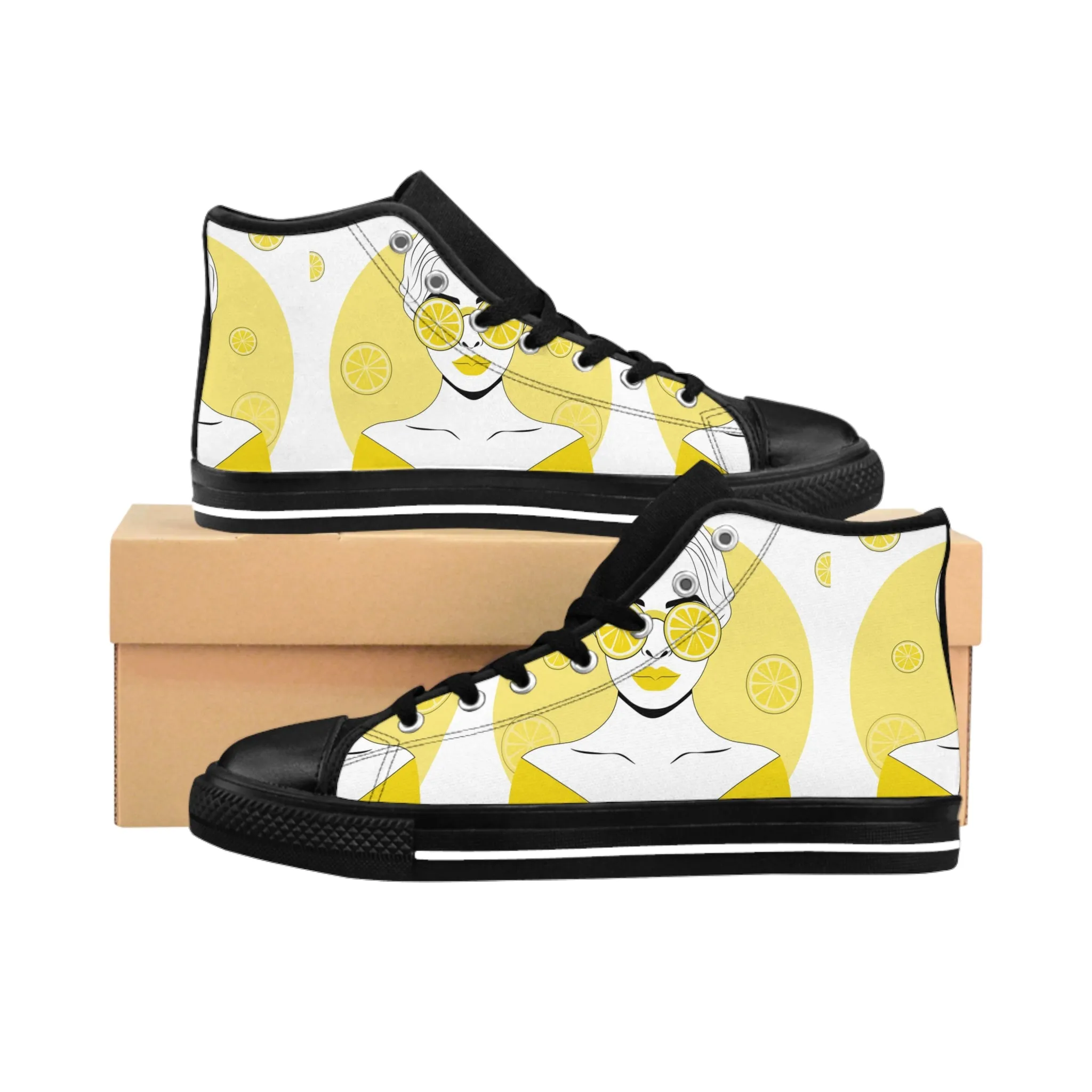 Woman with Lemons Women's Classic Sneakers