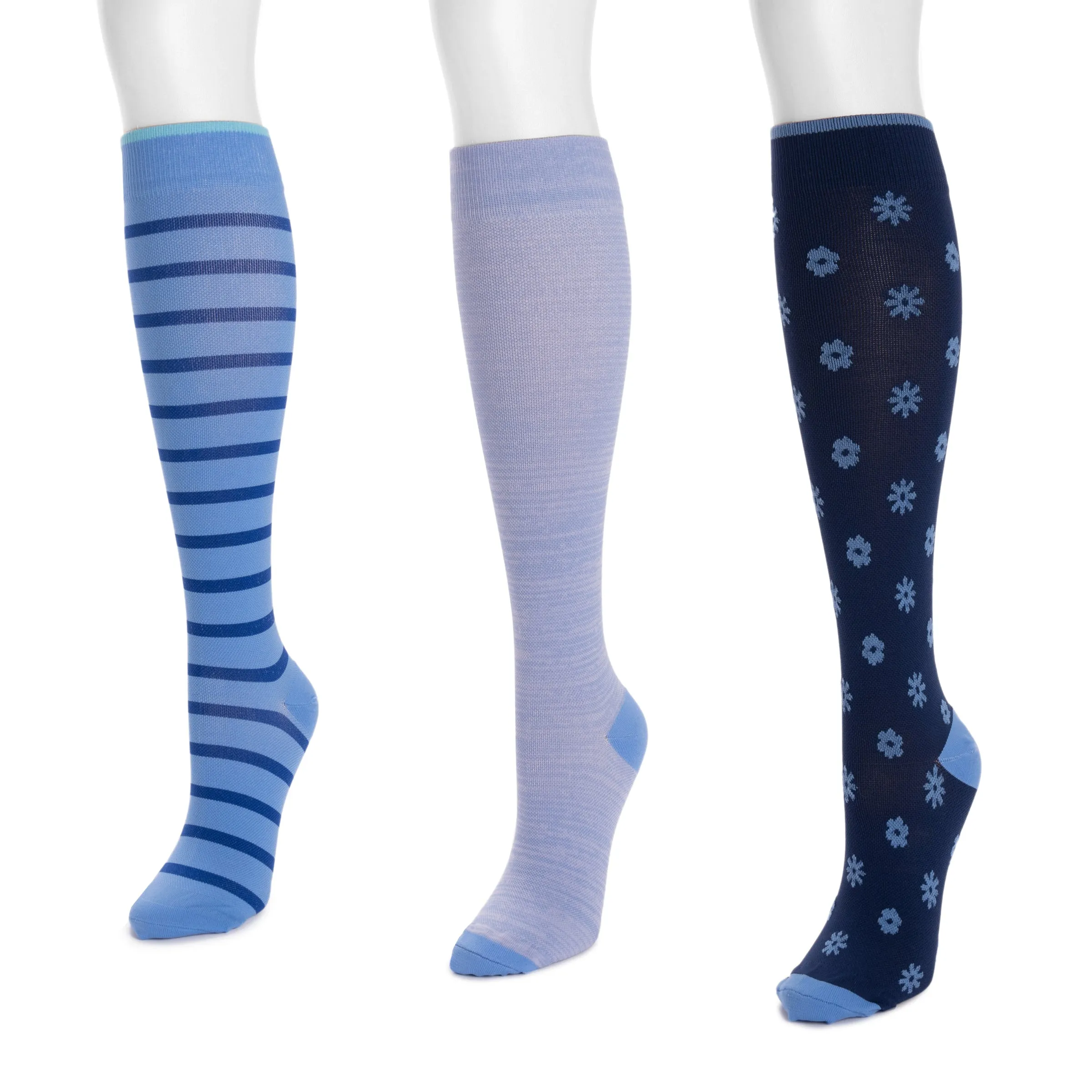 Women's 3 Pair Pack Nylon Compression Socks