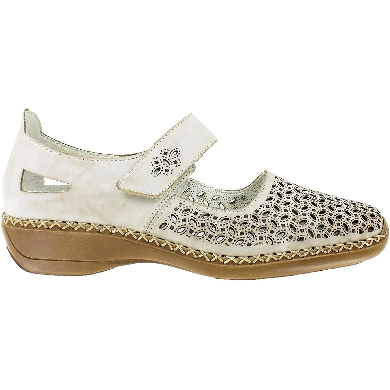 Women's Rieker 413G8-62 Doris Grey/Beige Leather