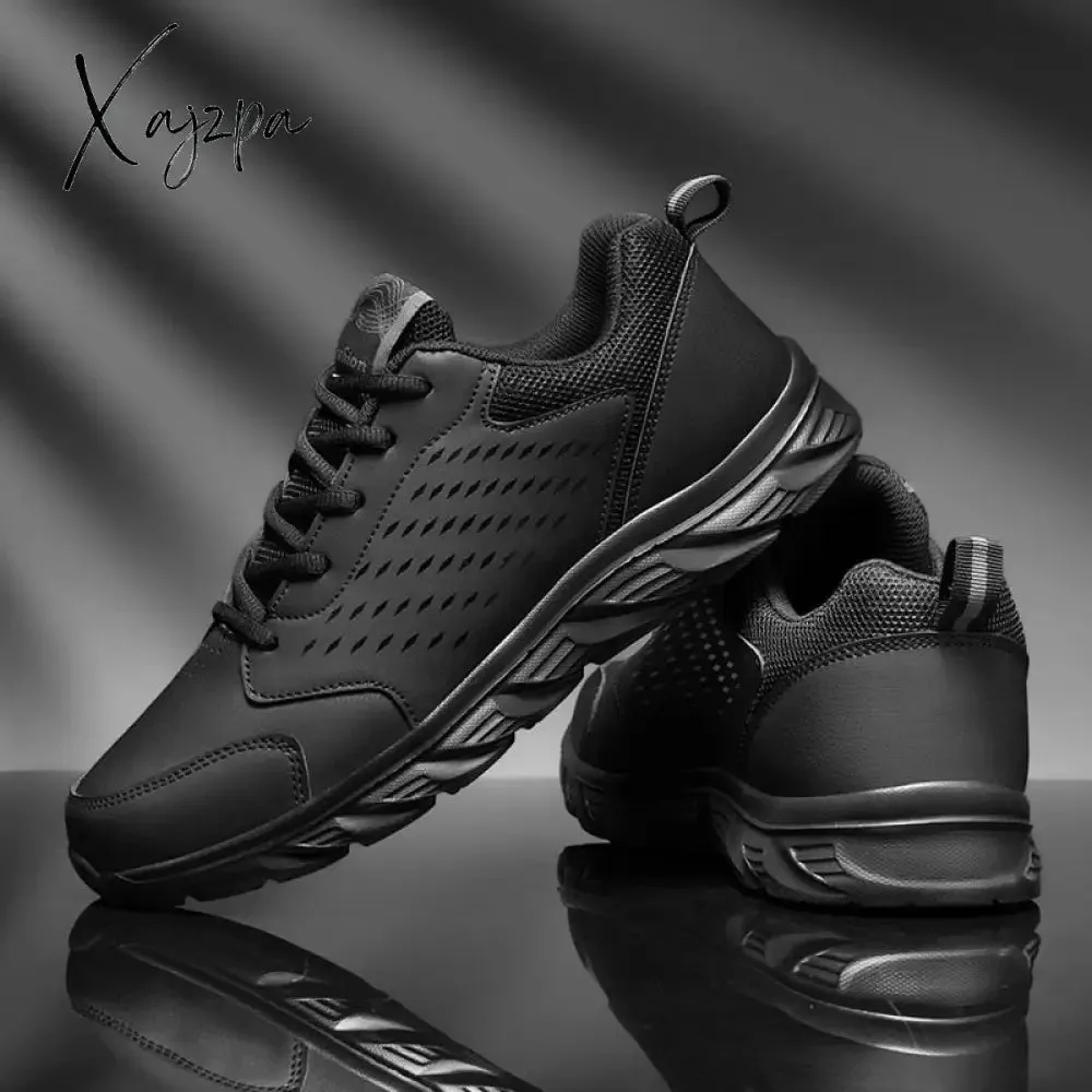 Xajzpa - Waterproof Winter Leather Men Shoes Thick Plush Warm Men Casual Sneakers Fashion Non-slip Walking Shoes Zapatos Hombre