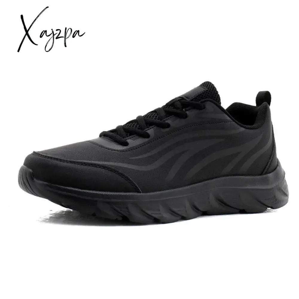 Xajzpa - Waterproof Winter Leather Men Shoes Thick Plush Warm Men Casual Sneakers Fashion Non-slip Walking Shoes Zapatos Hombre